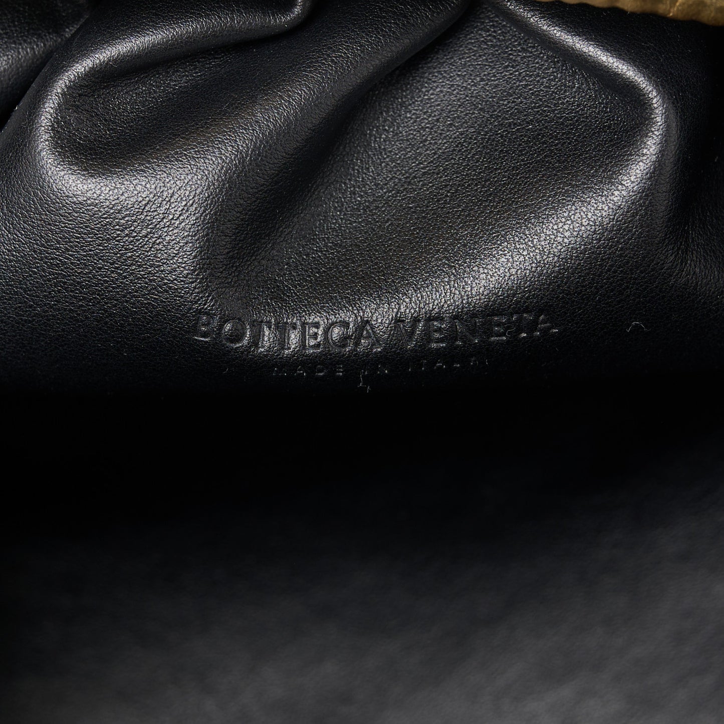 Metallic Bark Calfskin Embossed The Pouch Oversized Clutch Oro