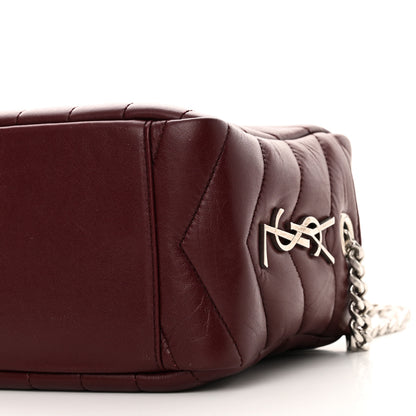 Saint Laurent Calfskin Y Quilted Monogram Small Loulou Bowling Bag Rouge Legion 10 of 10