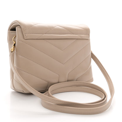 Saint Laurent Calfskin Y Quilted Monogram Toy Loulou Crossbody Bag Dark Beige 3 of 11