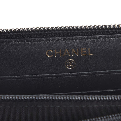 Chanel Caviar Quilted Small Boy Zip Around Wallet Black 6 of 9