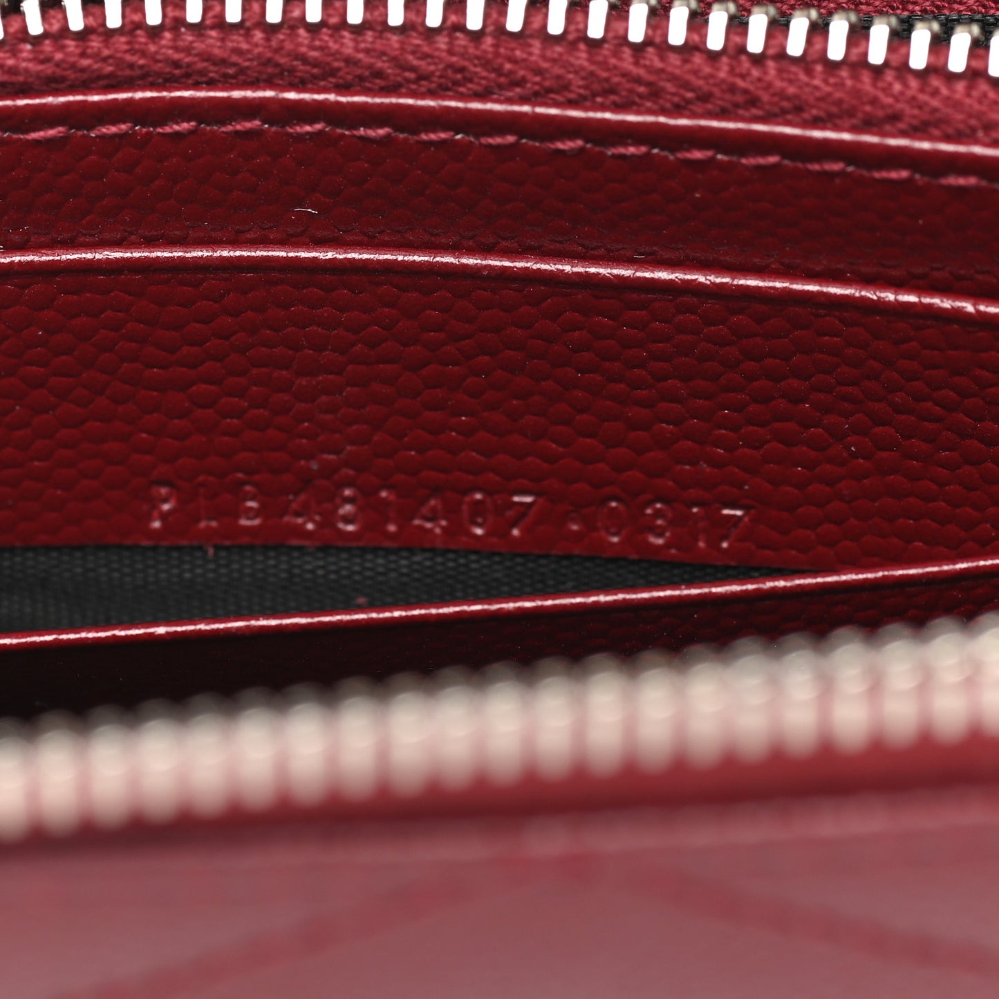 Grain De Poudre Matelasse Chevron Monogram Zip Around Wallet Palissandre