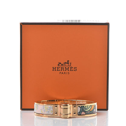 Hermes Enamel Printed Narrow Coup De Fouet Au Bloc Hinged Bracelet S Candeur 6 of 6
