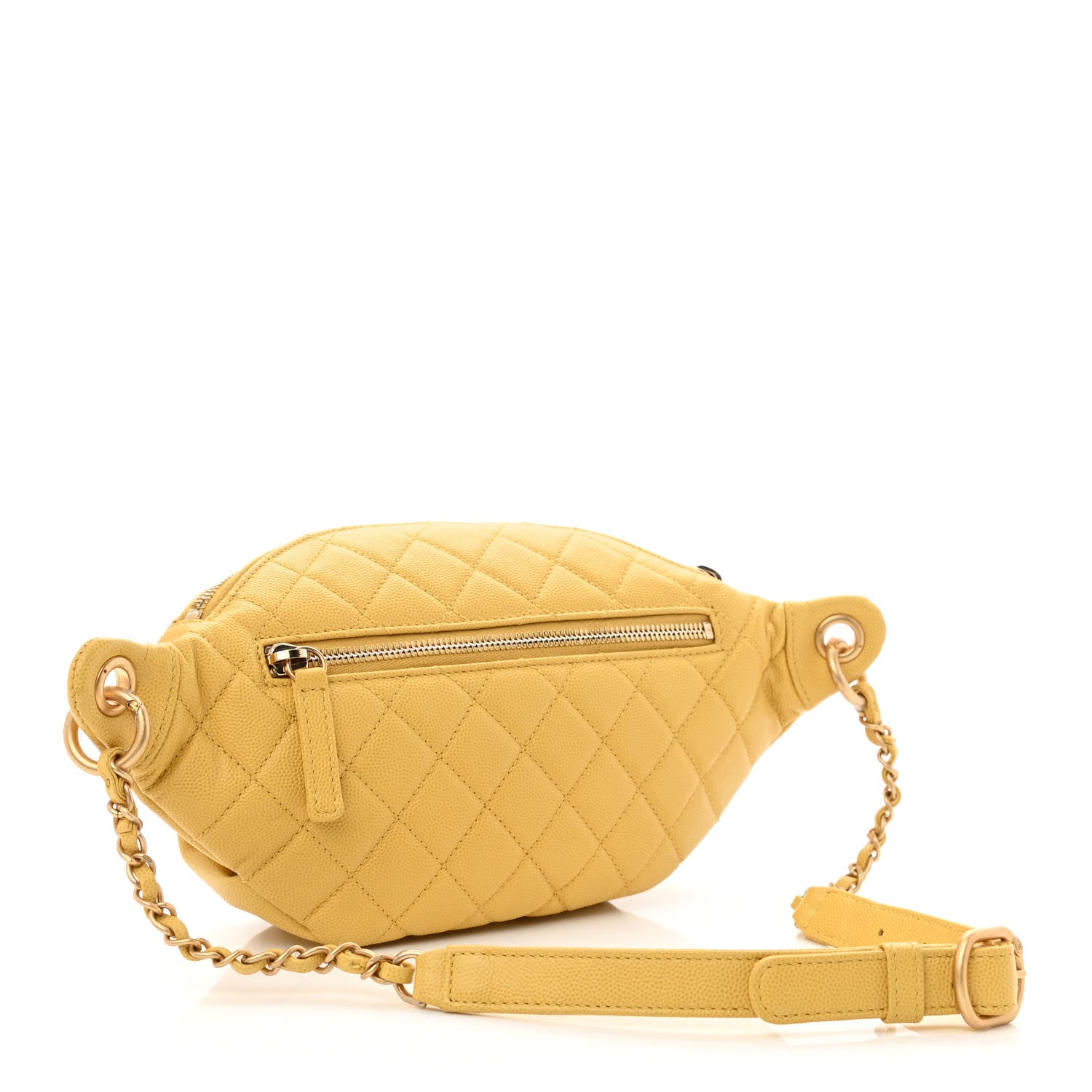 Chanel Caviar Quilted Filigree Waist Bag Yellow 3 of 12
