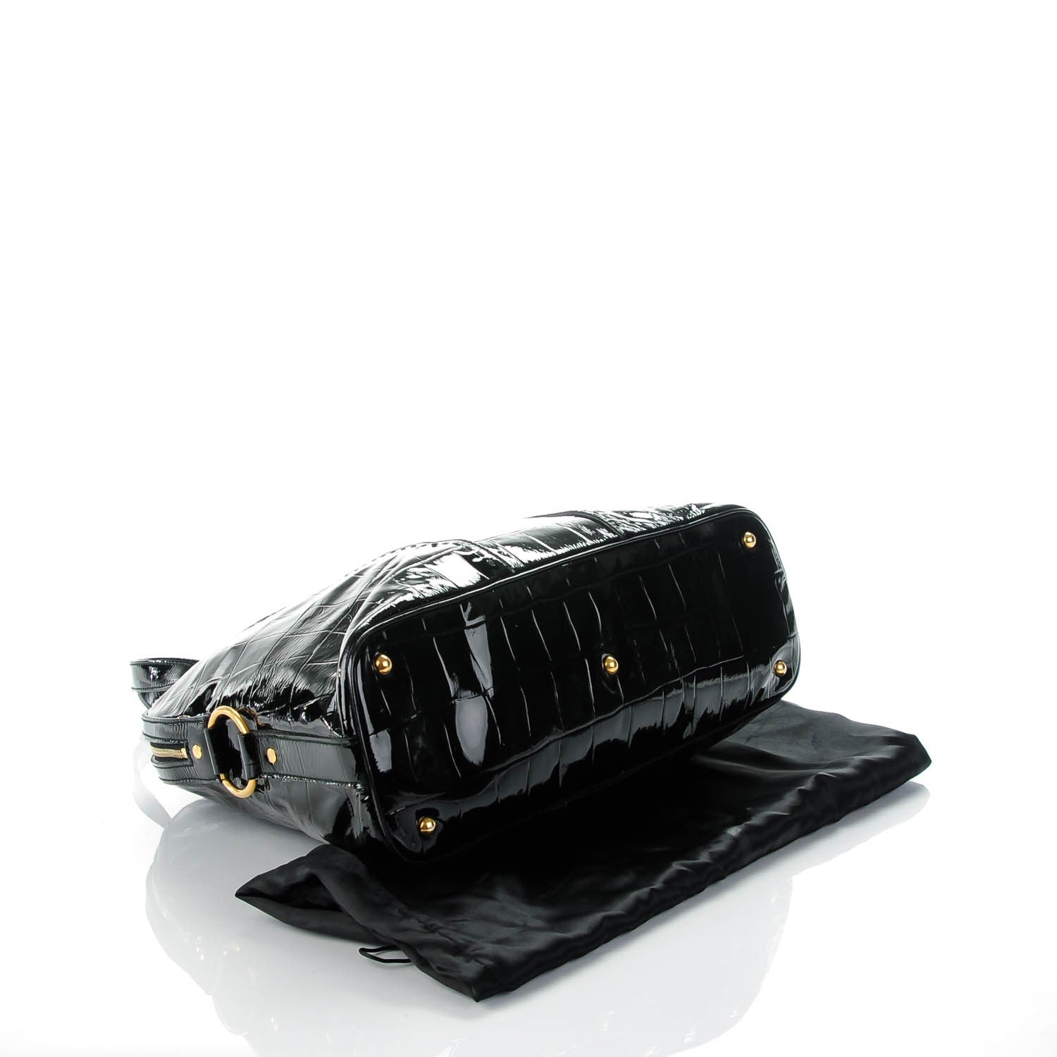 Saint Laurent Patent Croc Oversized Muse Black 4 of 7
