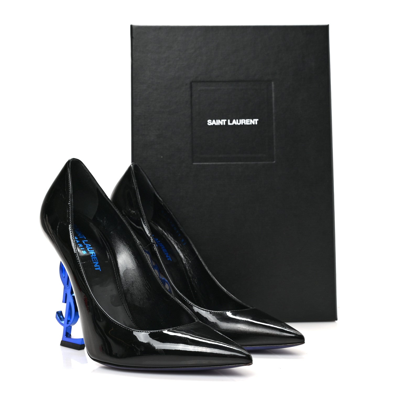 Saint Laurent Patent Opyum 110 Pumps 37 Black Blue 8 of 8