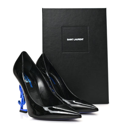 Saint Laurent Patent Opyum 110 Pumps 37 Black Blue 8 of 8