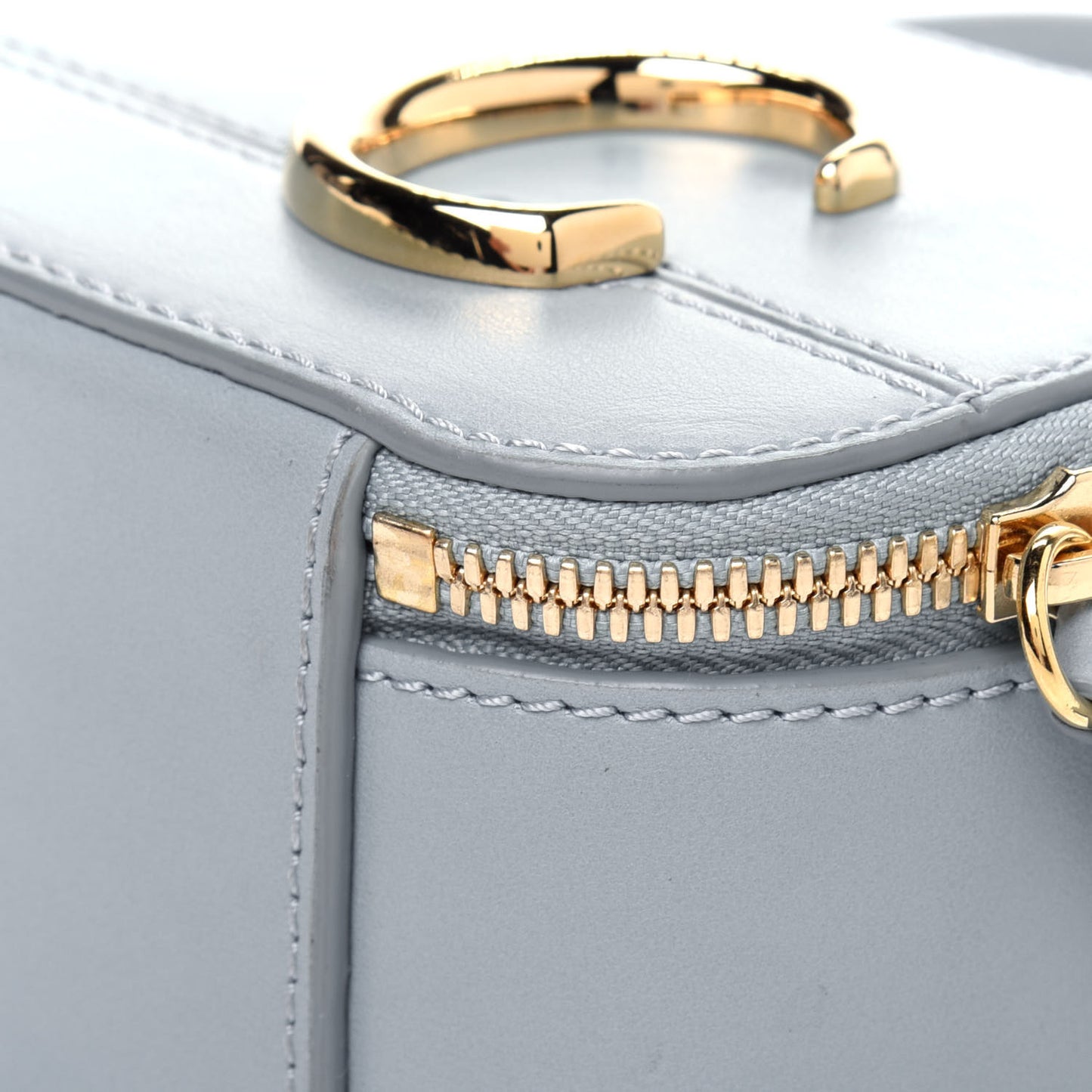 Shiny Calfskin Mini Vanity C Bag Faded Blue