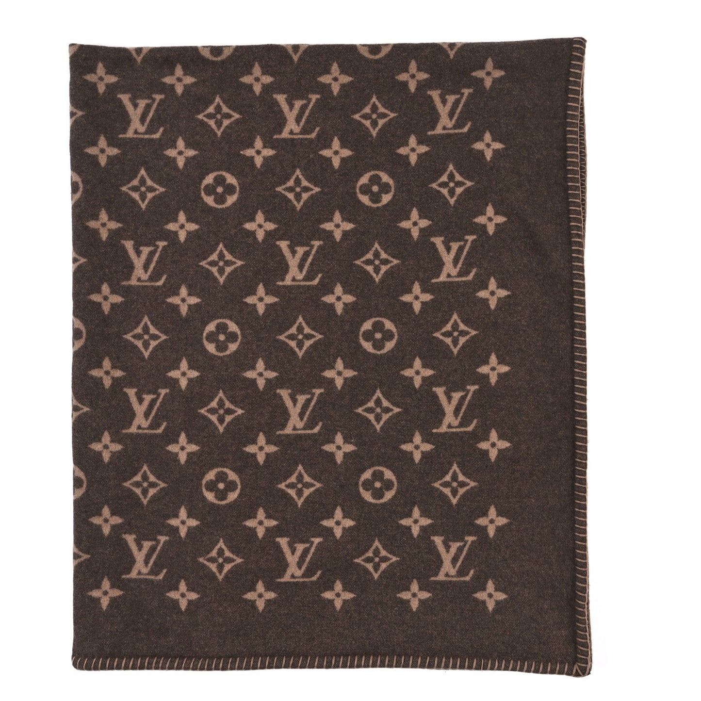 Wool Cashmere Neo Monogram Blanket Marron