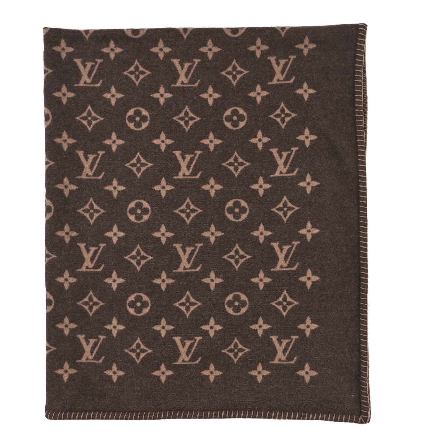 Louis Vuitton Wool Cashmere Neo Monogram Blanket Marron 1 of 3