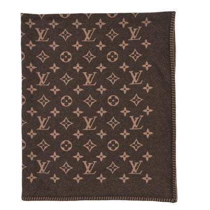 Louis Vuitton Wool Cashmere Neo Monogram Blanket Marron 1 of 3