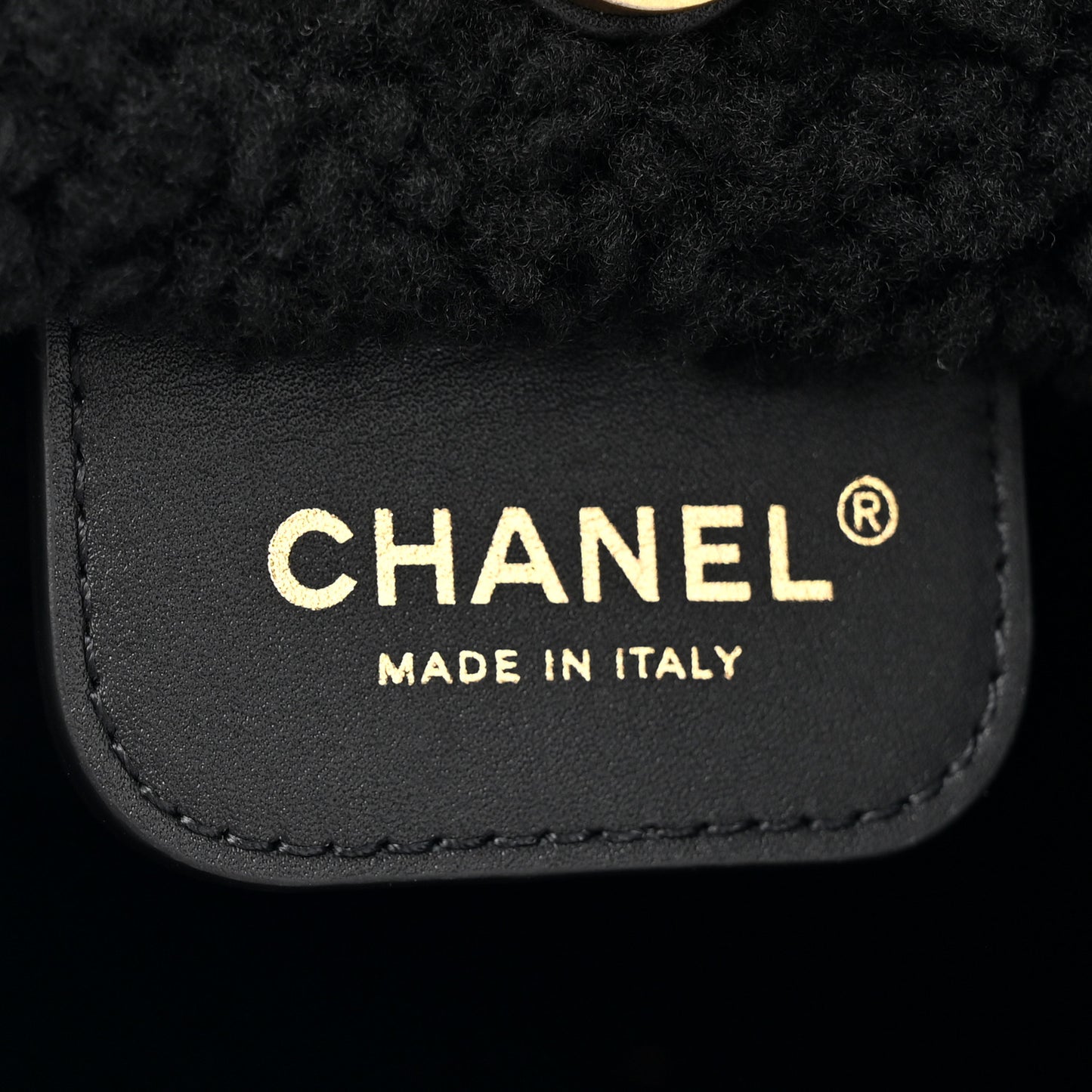 Aged Lambskin Shearling Quilted Small Chanel 22 Black