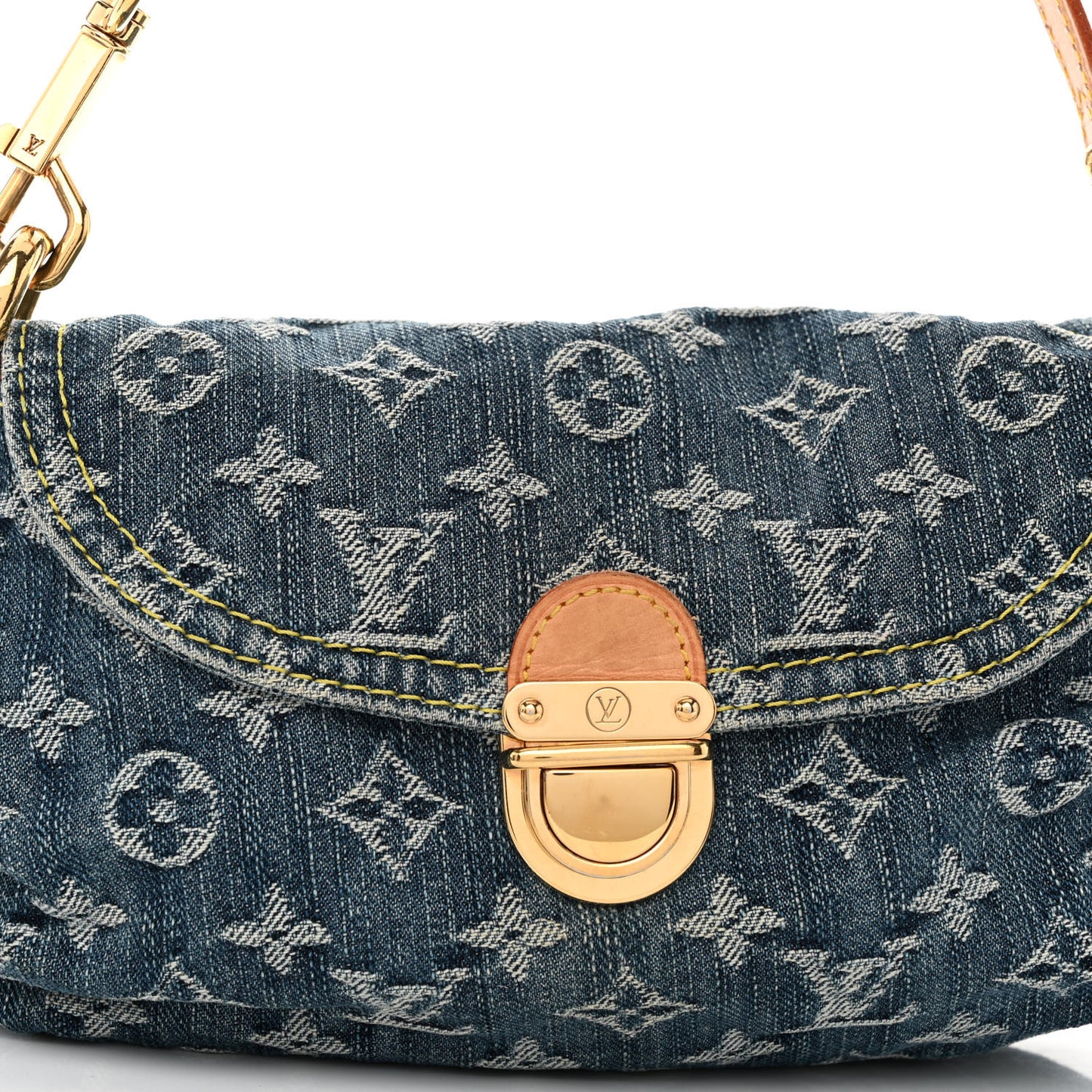 Monogram Denim Mini Pleaty Blue