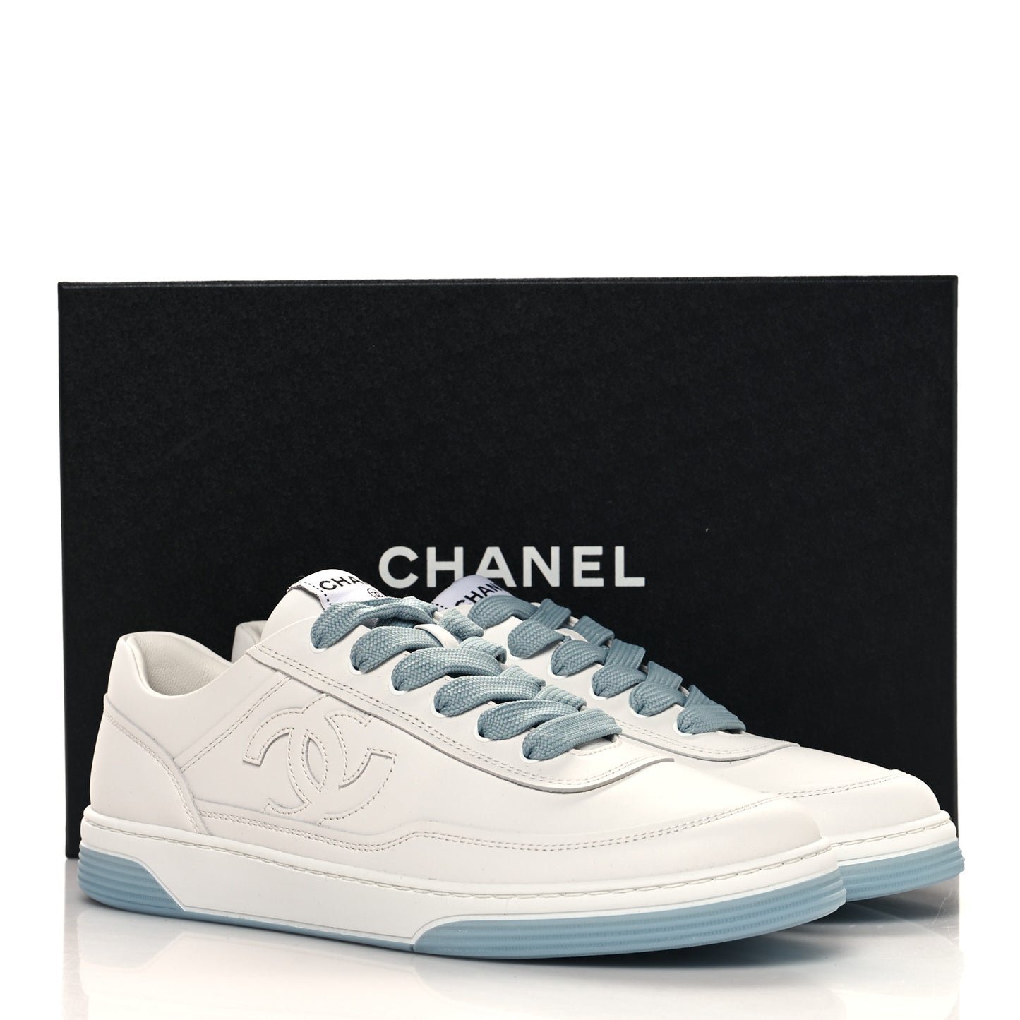 Calfskin CC Womens Sneakers 40 White