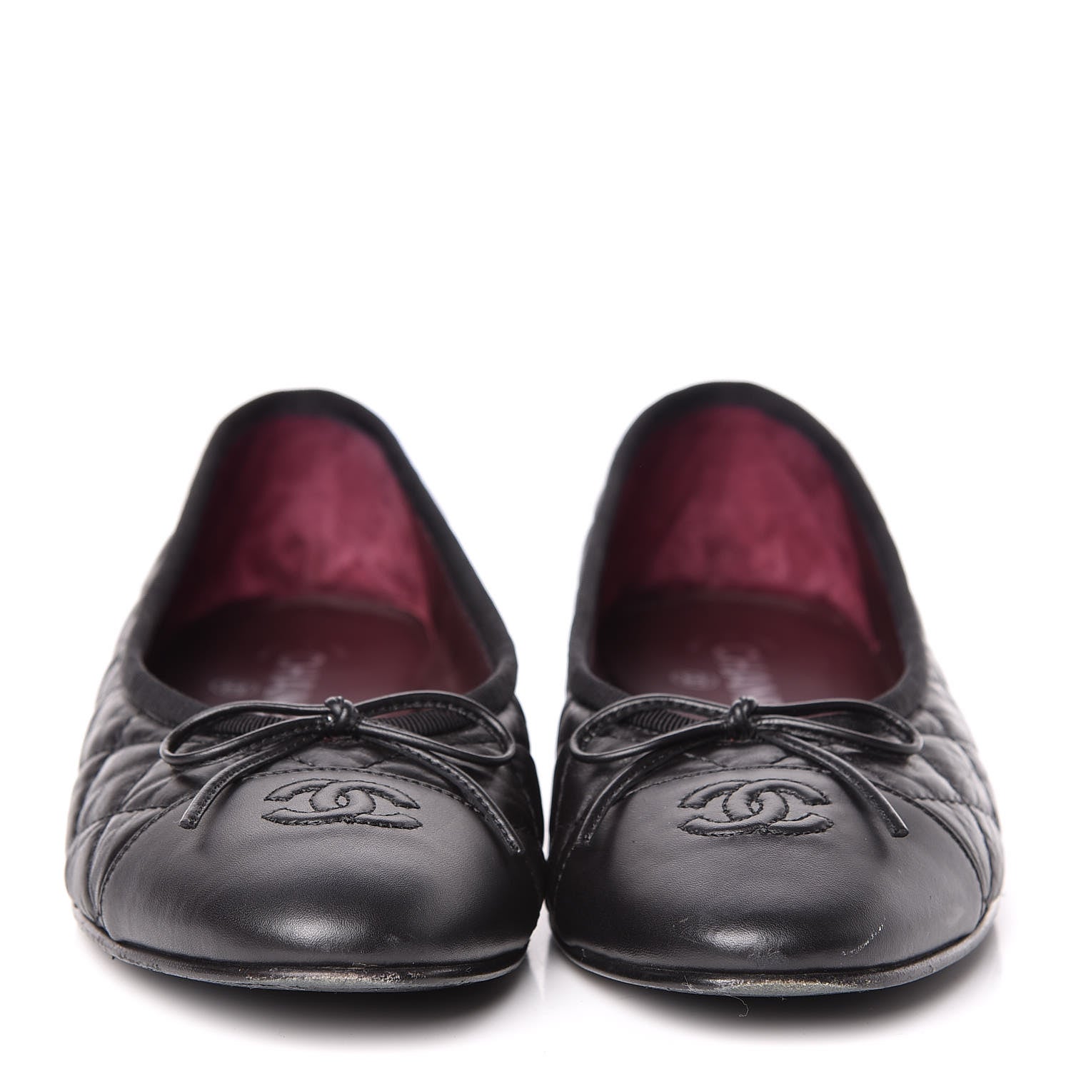 Chanel Aged Calfskin Quilted Cap Toe Ballerina Flats 39.5 Black 2 of 15