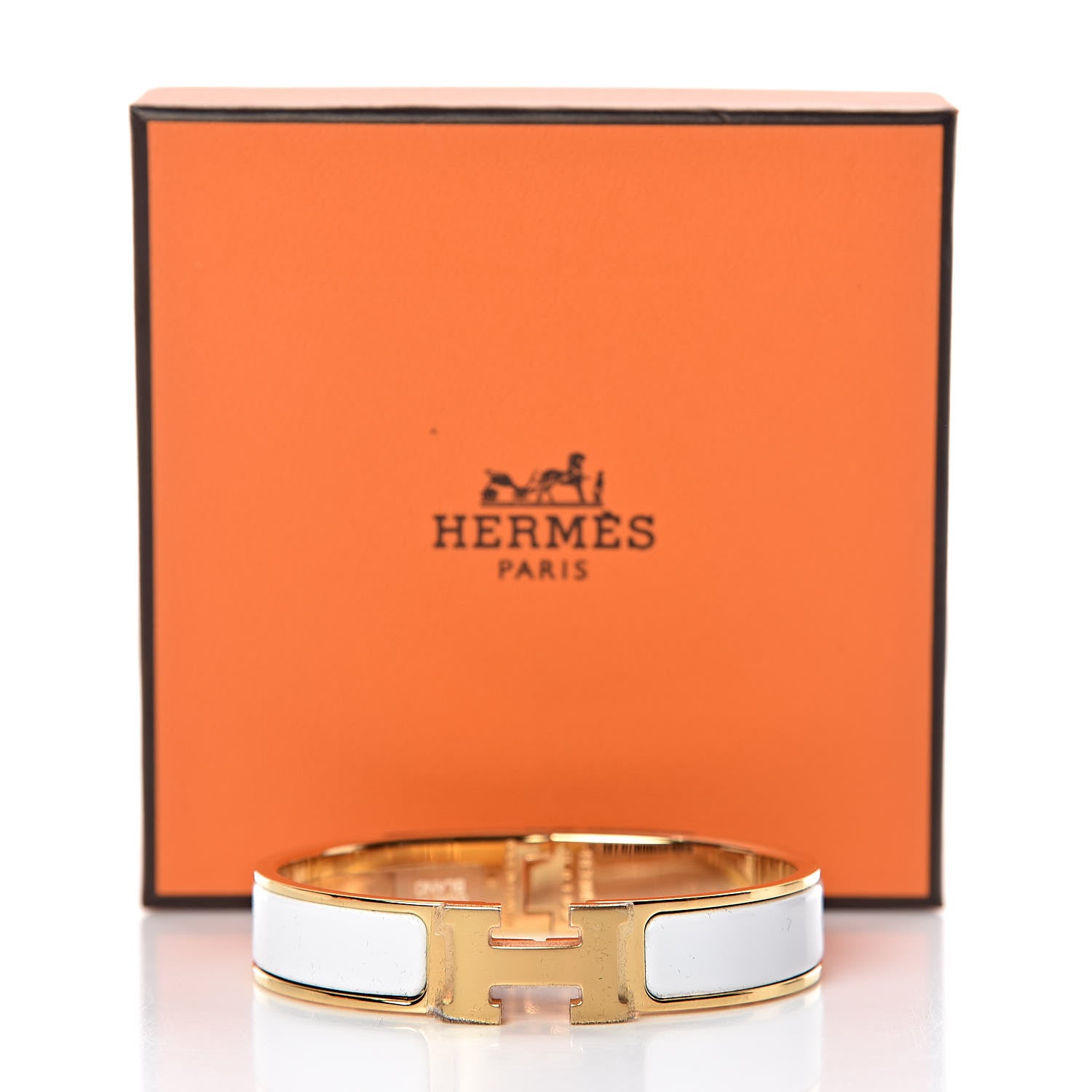 Hermes Enamel Narrow Clic Clac H Bracelet PM White 5 of 5