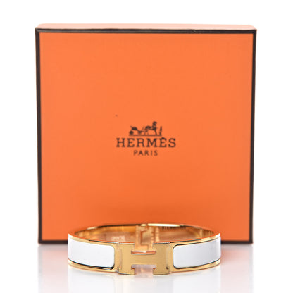 Hermes Enamel Narrow Clic Clac H Bracelet PM White 5 of 5