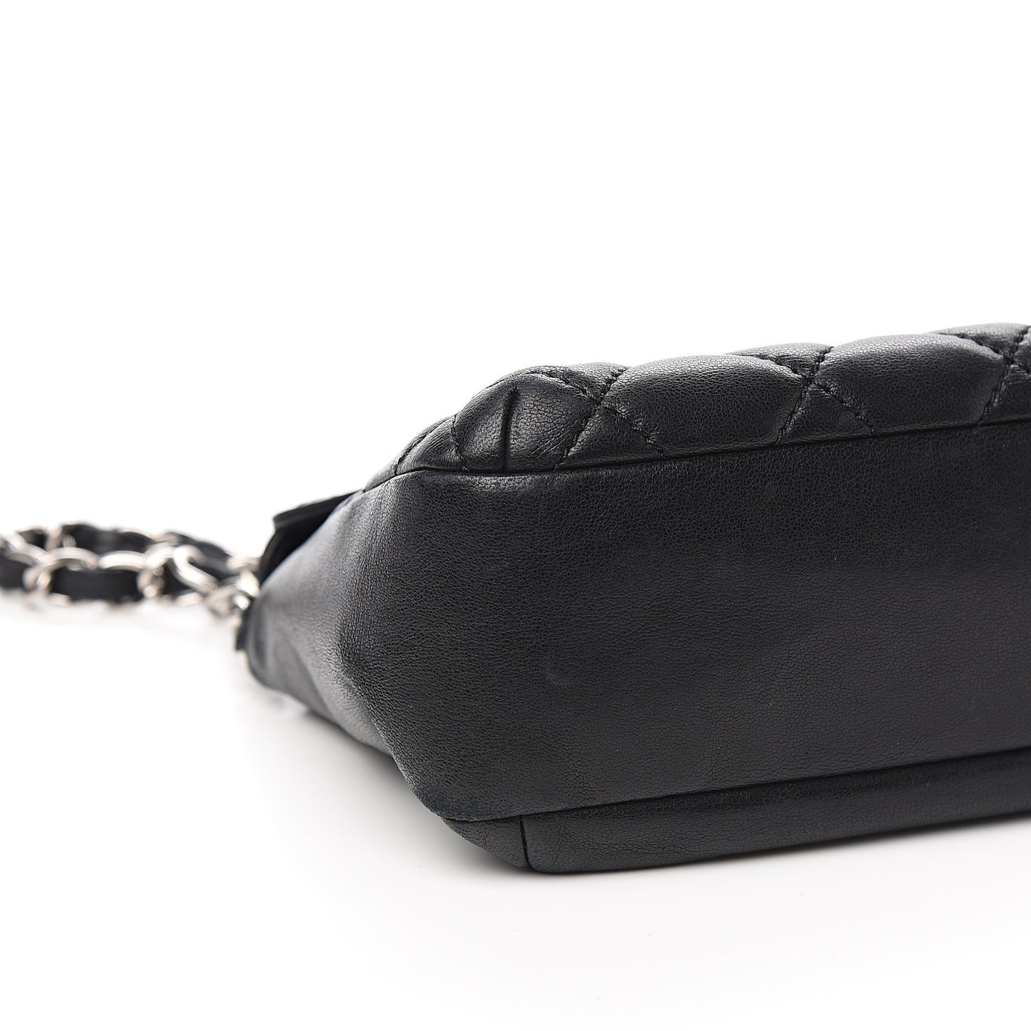 Lambskin Quilted Small Single Flap Black