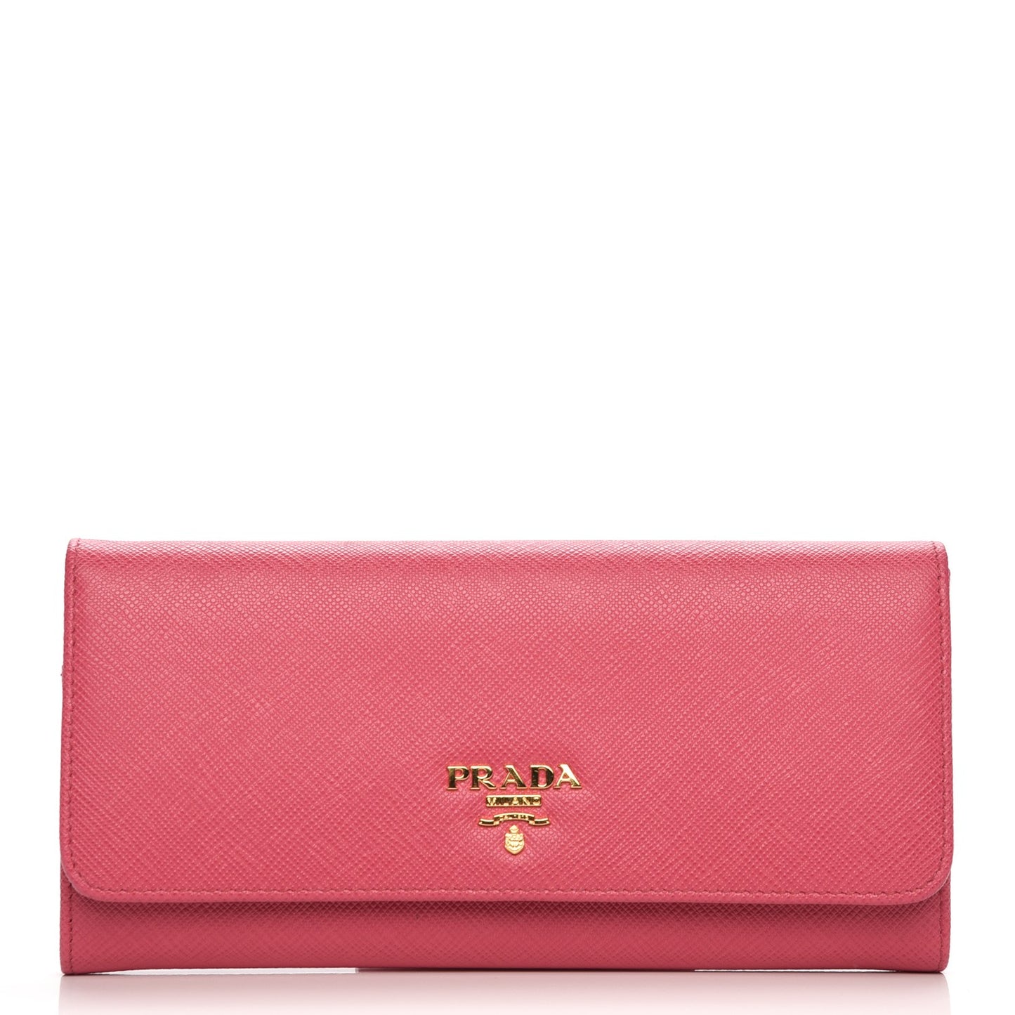 Saffiano Metal Continental Flap Wallet Peonia