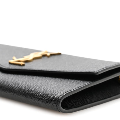 Saint Laurent Grain De Poudre Uptown Chain Wallet Black 11 of 12