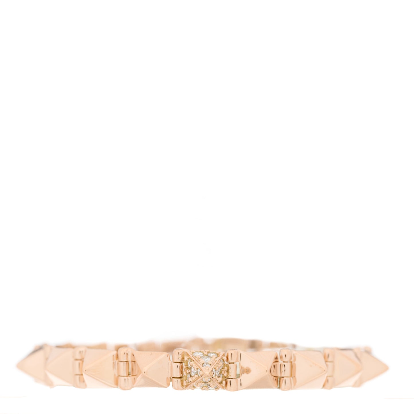 14K Rose Gold Diamond Small Spike Bracelet