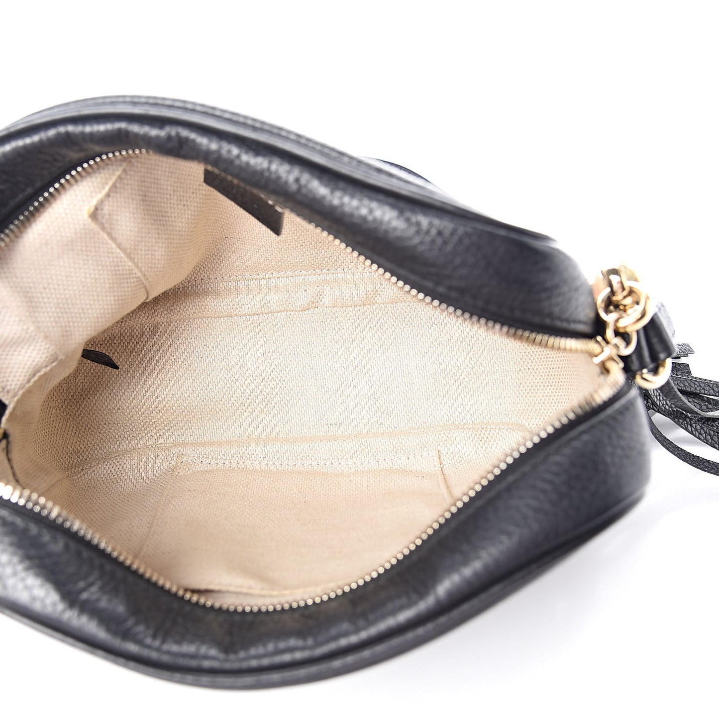 Pebbled Calfskin Small Soho Disco Bag Black