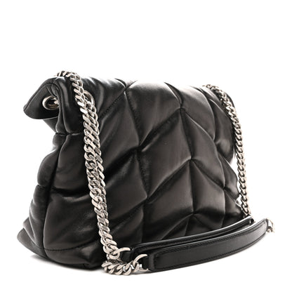 Saint Laurent Lambskin Quilted Small Loulou Puffer Monogram Chain Satchel Black 3 of 10