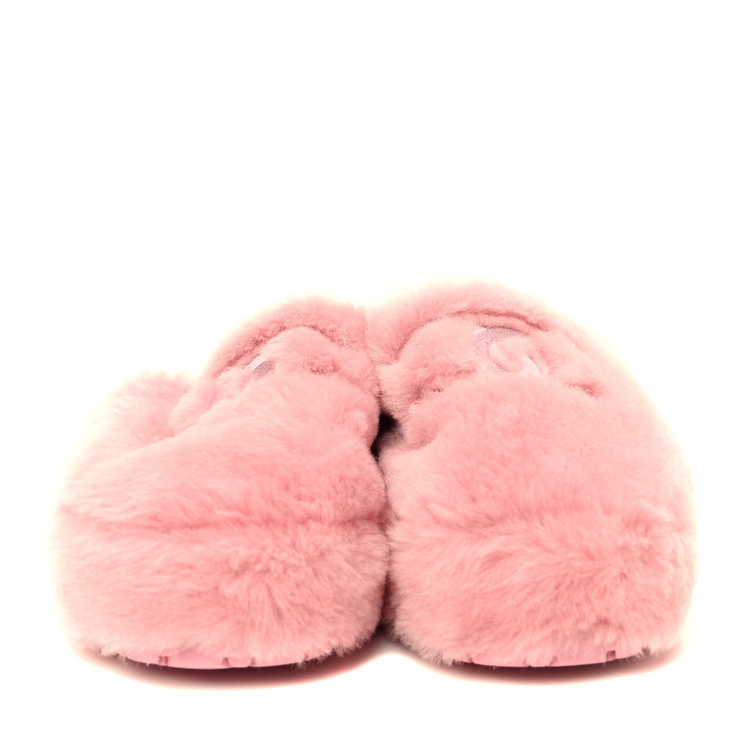 Chanel Shearling CC Flat Mules 38 Pink 2 of 8