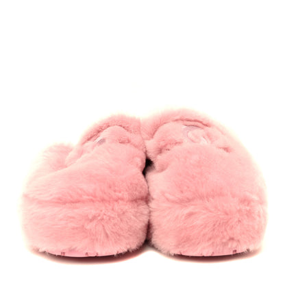 Chanel Shearling CC Flat Mules 38 Pink 2 of 8