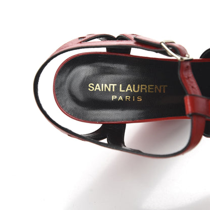 Saint Laurent Calfskin Tripon Heart Platform Sandals 36.5 Red Black 7 of 10
