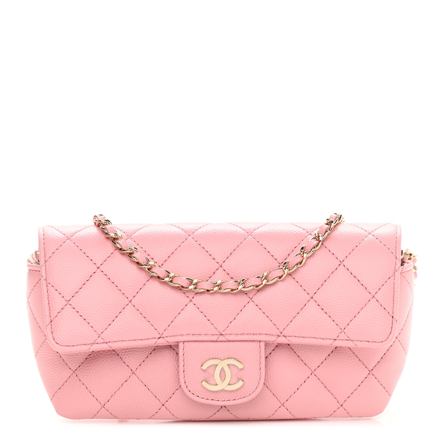 Chanel Lambskin Quilted Glasses Case With Chain Light Pink 1 of 10