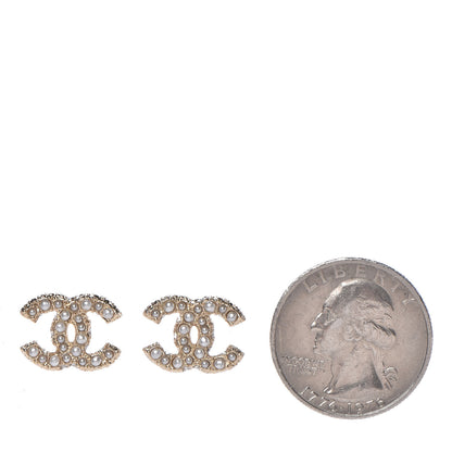 Chanel Pearl CC Earrings Light Gold 2 of 5