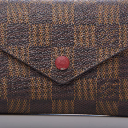 Louis Vuitton Damier Ebene Victorine Wallet Red 8 of 11