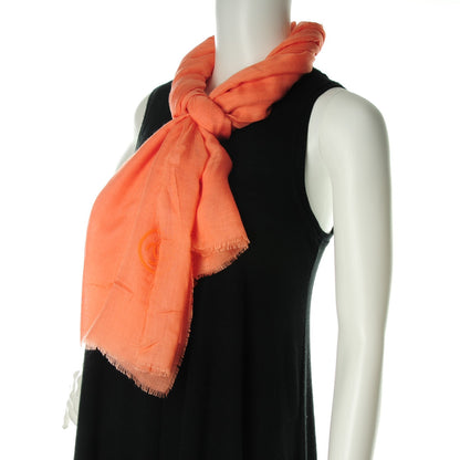 Chanel Modal Cashmere Sequins CC Scarf Orange 2 of 7