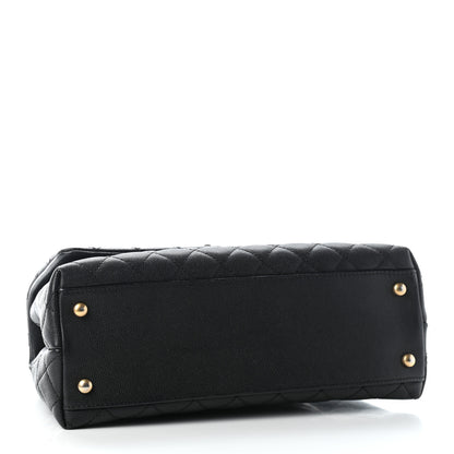 Chanel Caviar Lizard Embossed Quilted Small Coco Handle Flap Black 4 of 9