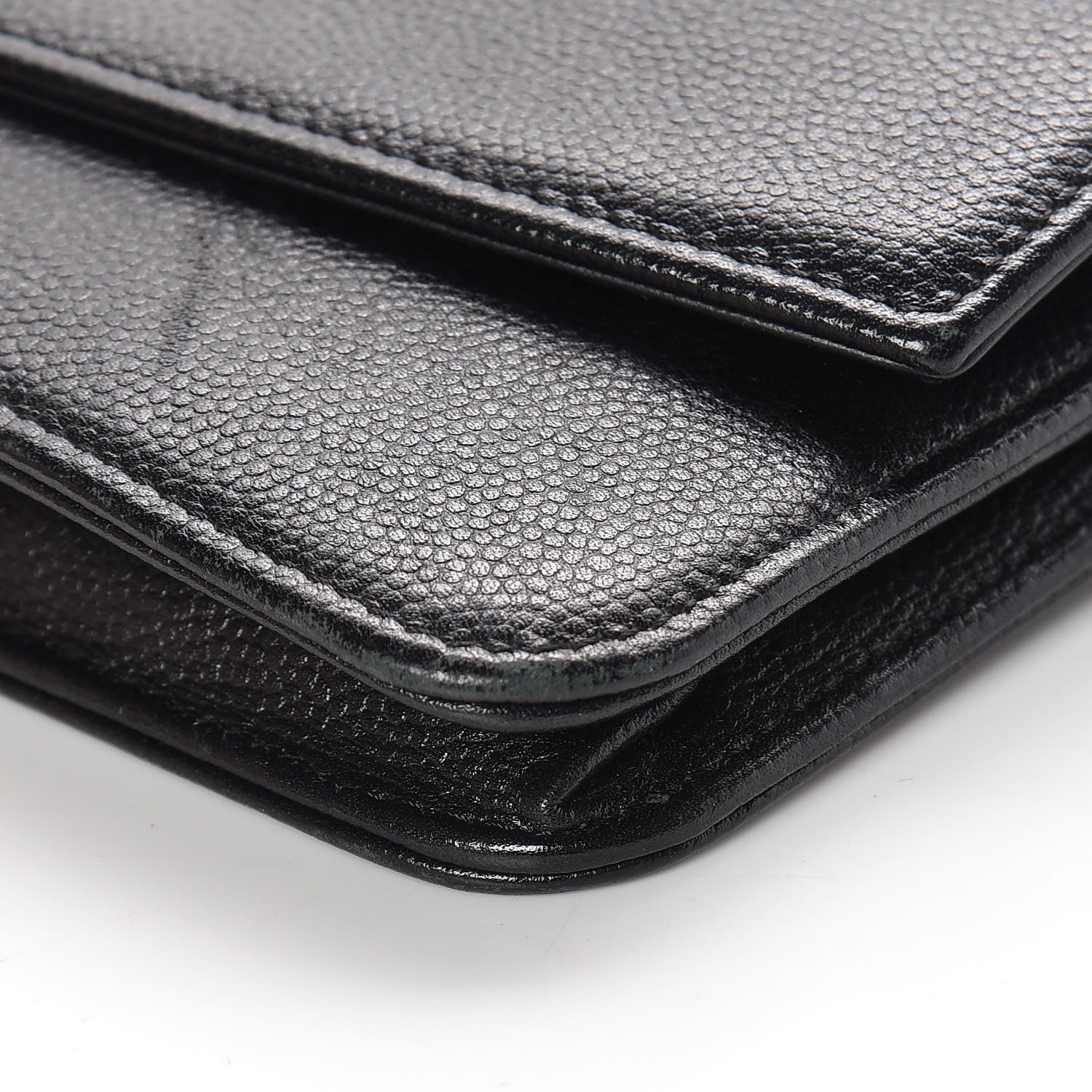 Chanel Caviar Sevruga Wallet On Chain WOC Black 16 of 22
