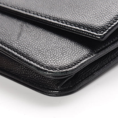 Chanel Caviar Sevruga Wallet On Chain WOC Black 16 of 22