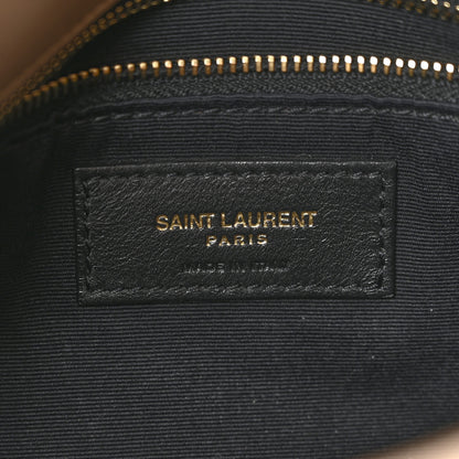 Saint Laurent Lambskin Quilted Small Loulou Puffer Monogram Chain Satchel Dark Beige 6 of 13