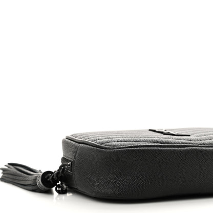 Saint Laurent Grain De Poudre Matelasse Monochrome Monogram Mini Lou Camera Bag Black 8 of 9