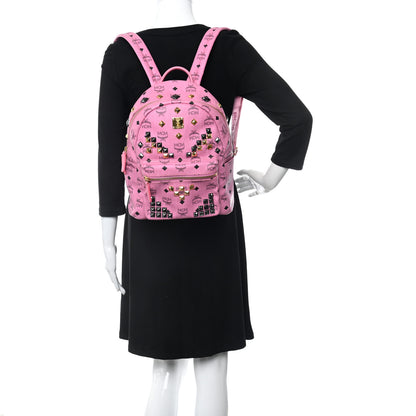 MCM Visetos Studded Small Stark M Backpack Pink 2 of 10