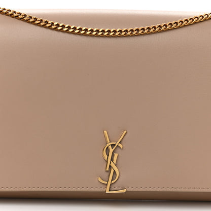 Saint Laurent Glossy Calfskin Monogram Chain Wallet Dark Beige 7 of 9