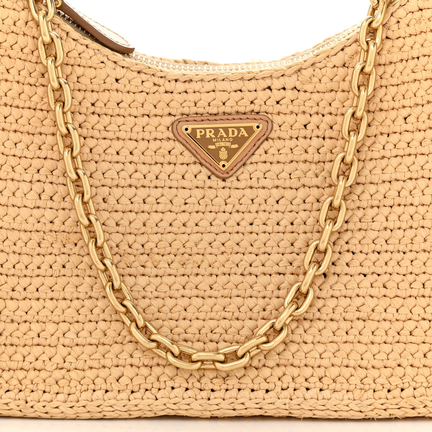 Yarn Raffia Effect Crochet Re-Edition 2005 Shoulder Bag Naturale