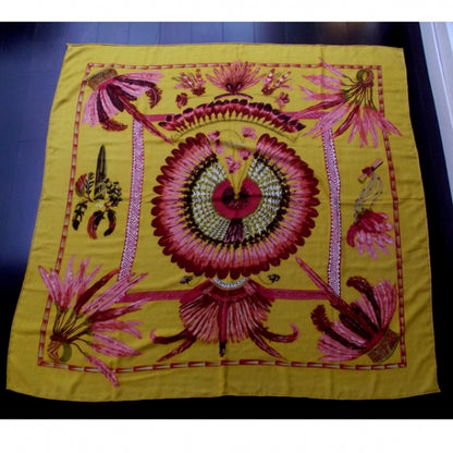 Hermes Cashmere Silk Brazil Shawl GM 140 1 of 8