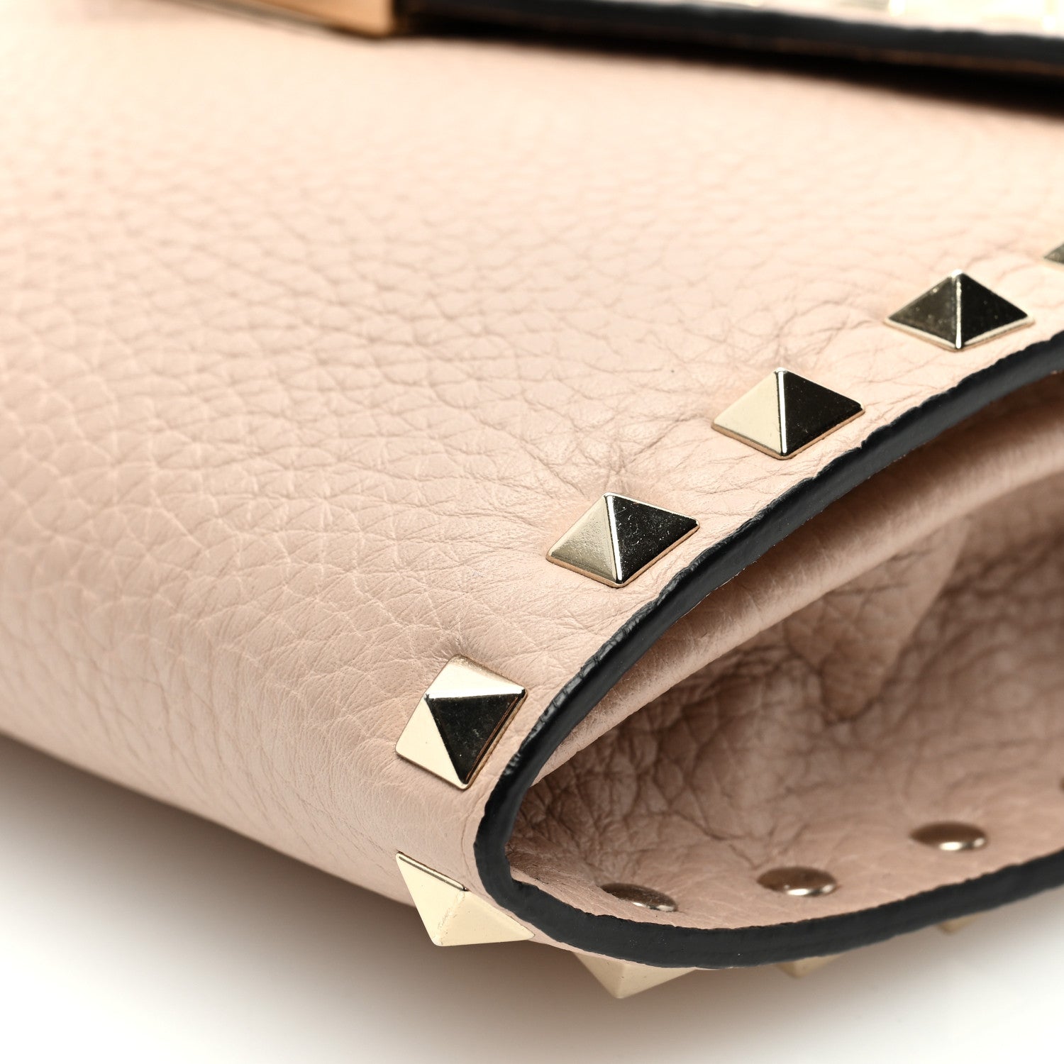 Valentino Garavani Pebbled Calfskin Rockstud Flip Lock Shoulder Bag Poudre 9 of 11