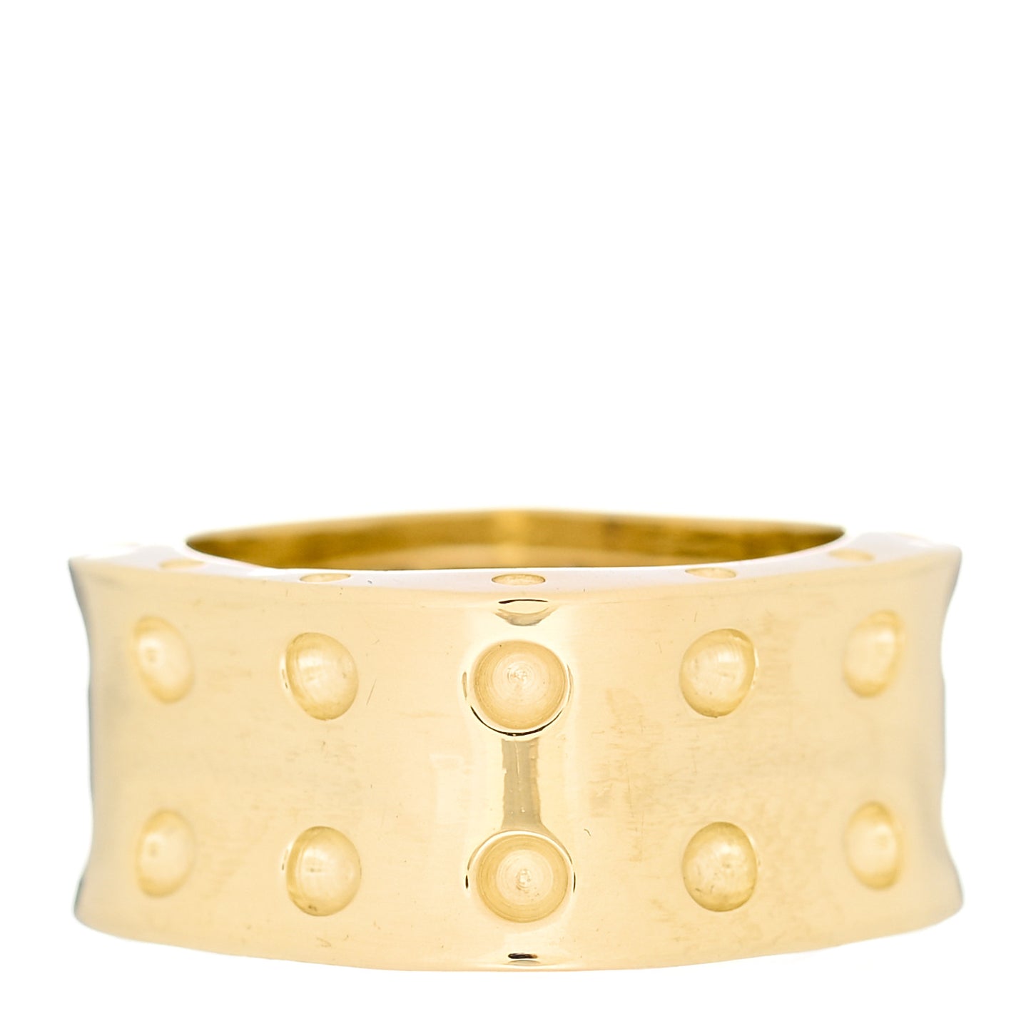 18K Yellow Gold Diamond Two Row Pois Moi Band Ring 58 8.25
