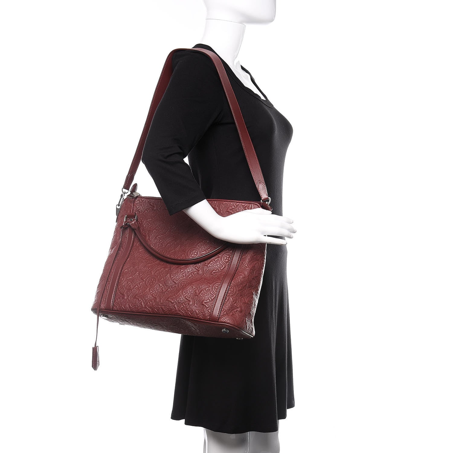Louis Vuitton Monogram Lambskin Antheia Ixia MM Fuchsia 3 of 10