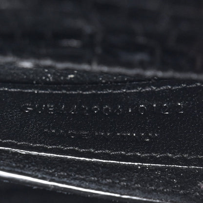 Saint Laurent Calfskin Crocodile Embossed Medium Monogram Sunset Black 8 of 11