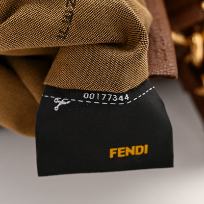 Fendi Crinkled Lambskin Small Mia Tote Camel 8 of 11