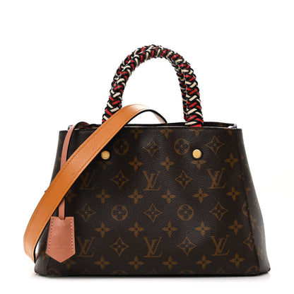 Louis Vuitton Monogram Braided Montaigne BB Coquelicot Creme Safran Peach 1 of 11