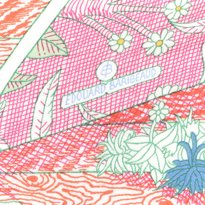 Hermes Cashmere Silk Acte III Scene I La Clairiere Shawl 140 White Rose Corail 2 of 4