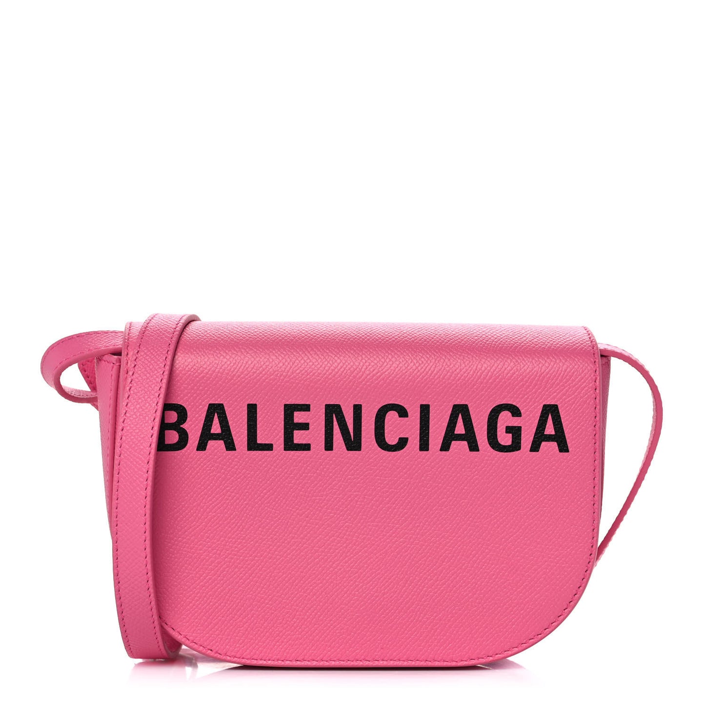 Signature Grained Calfskin Logo Print Ville Day Bag XS Rose Bubblegum Black